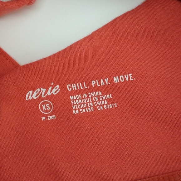 Aerie Chill Play Move Cotton Blend XS Orange Tie Dye Sports Bra Top - Picture 5 of 9